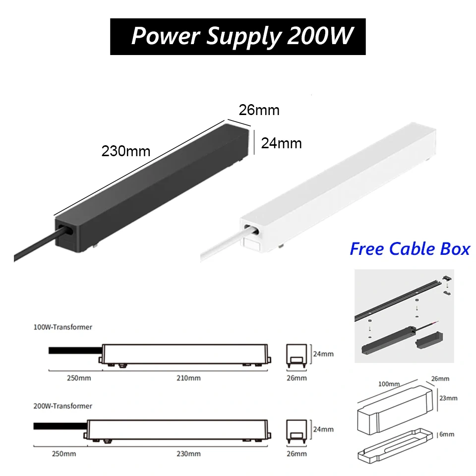 T26 Tuya Zigbee ultra thin Magnetic Track Light Surface-Mount Aluminium LED DC48V Alexa Home-Assistant Flood Spot Black White