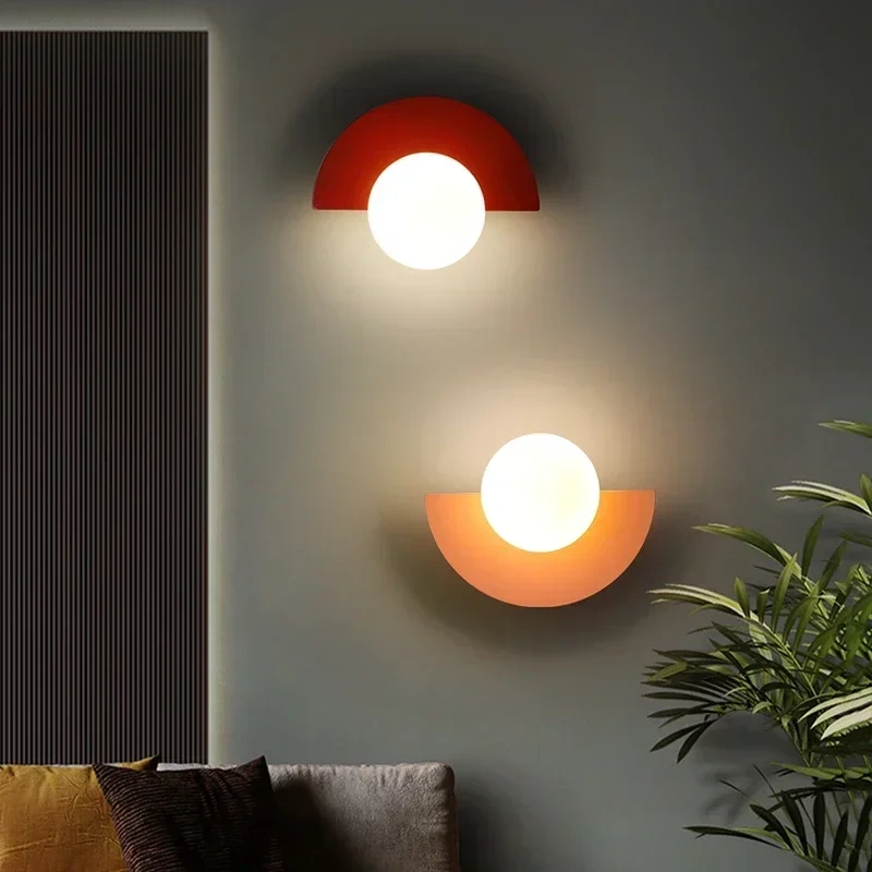 Scandinavian wall sconce with glass sphere