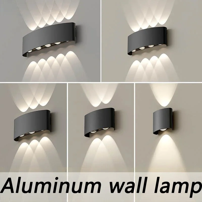 Aluminum LED Wall Light 110V 220V  Waterproof Light Outdoor  Up Down Wall Mount Lights Stairway Corridor Garden Lights Outdoor