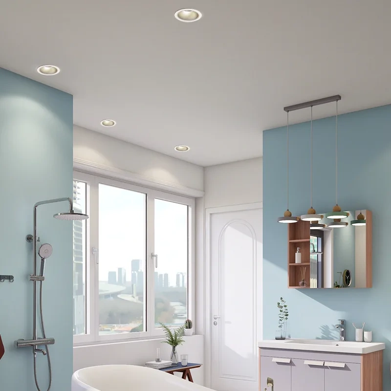 led waterproof downlight Spotlight Household anti-fog toilet Bathroom shower room ip65 anti-splash 9W12W15W18Wembedded sky light