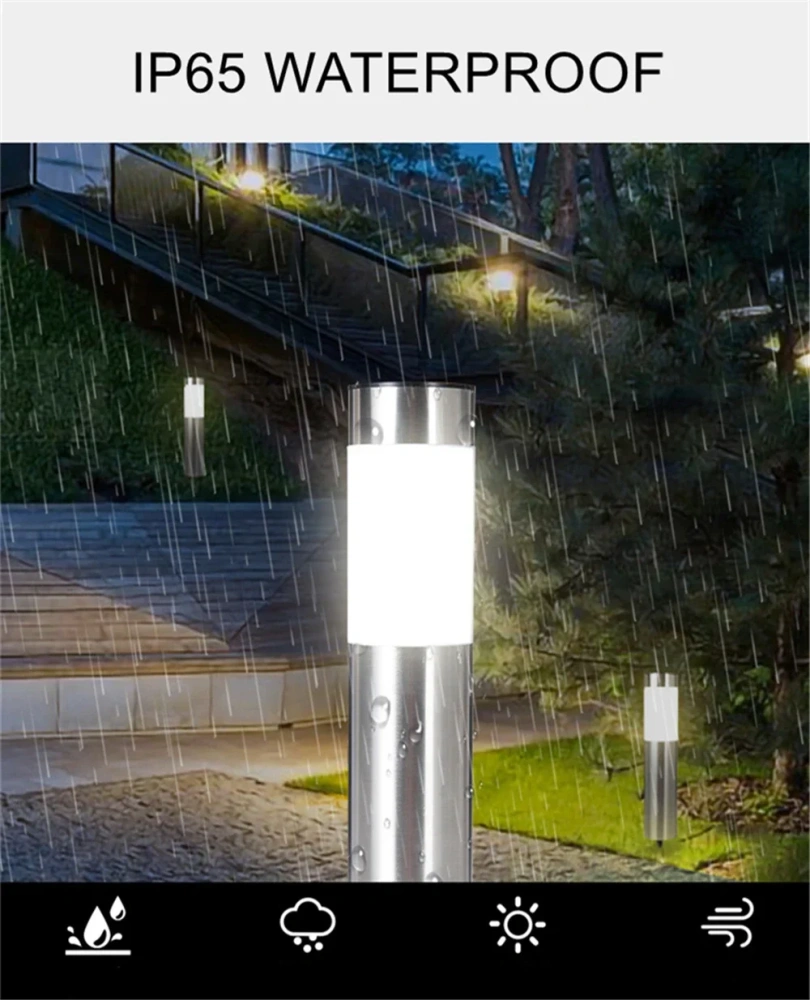 1/2/4/10 Pack 600mah Solar Garden Pathway Lights Outdoor LED Lighting Ground Plug Bollard Light for Patio, Gardens,Pathways,Lawn