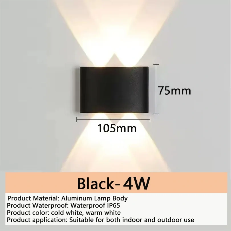 Aluminum LED Wall Light 110V 220V  Waterproof Light Outdoor  Up Down Wall Mount Lights Stairway Corridor Garden Lights Outdoor