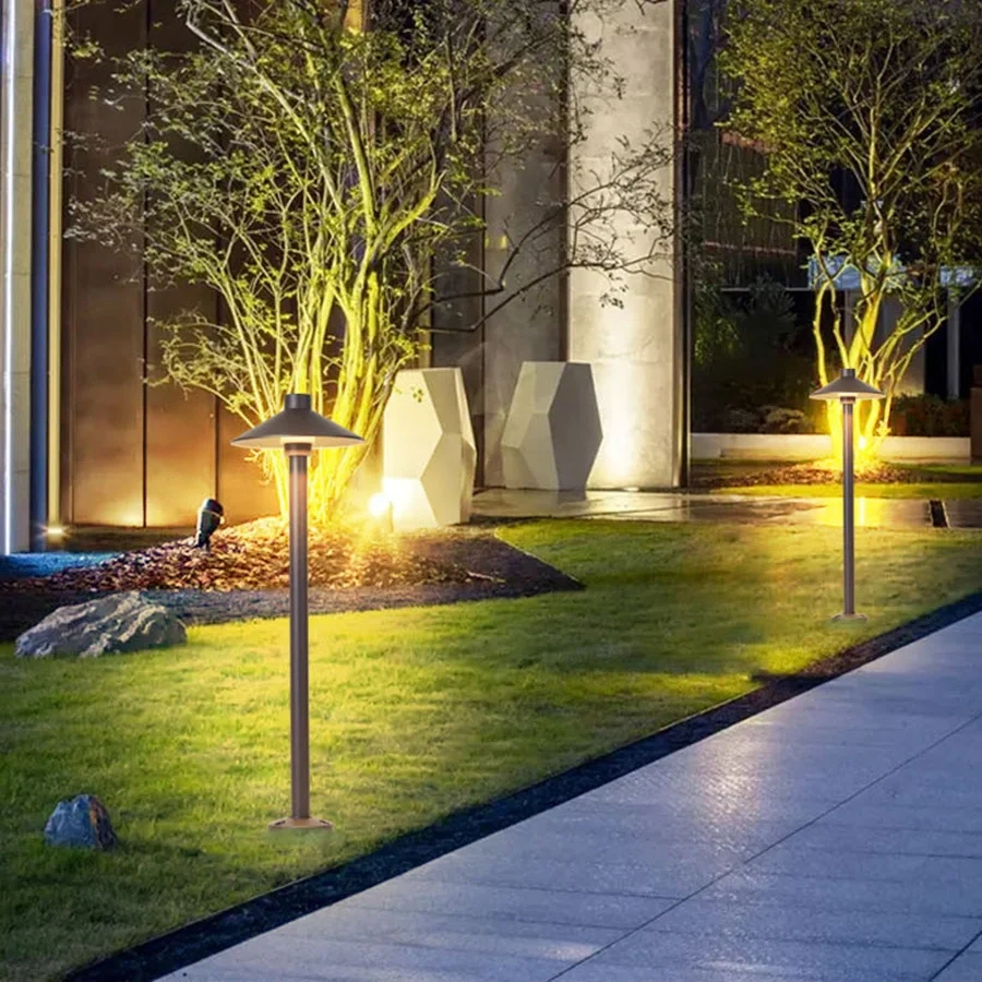 5W Aluminum Pathway Lights LED Landscape Path Light Outdoor Garden Pillar Light With Ground Stake External Lawn Bollard Light