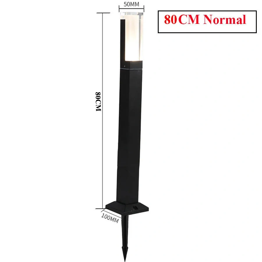 Thrisdar 60/80CM Waterproof Courtyard Lawn Lamp Acrylic Villa Garden Pillar Lamp Outdoor Landscape Park Pathway Lawn Light