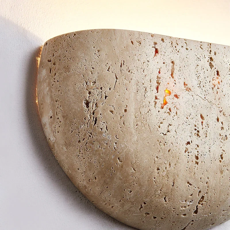Wabi-sabi stone retro living room wall porch corridor homestaycafe atmosphere bedroom bedside wall lamp
