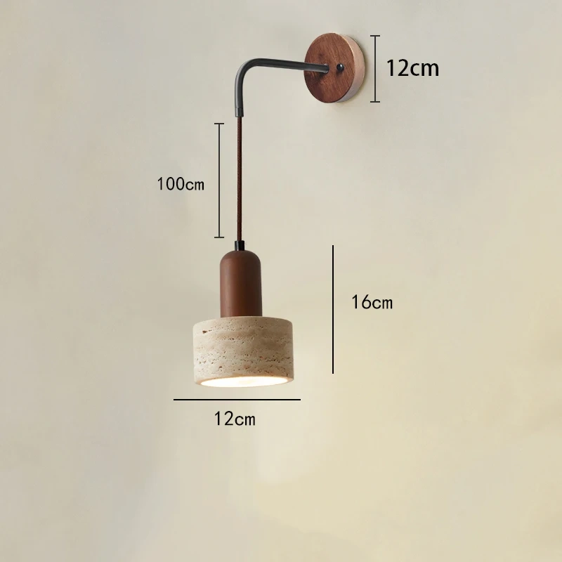 Huangdong stone wabi-Sabi wind bedroom bed wall lamp cream wind living room medieval designer retro home lamps
