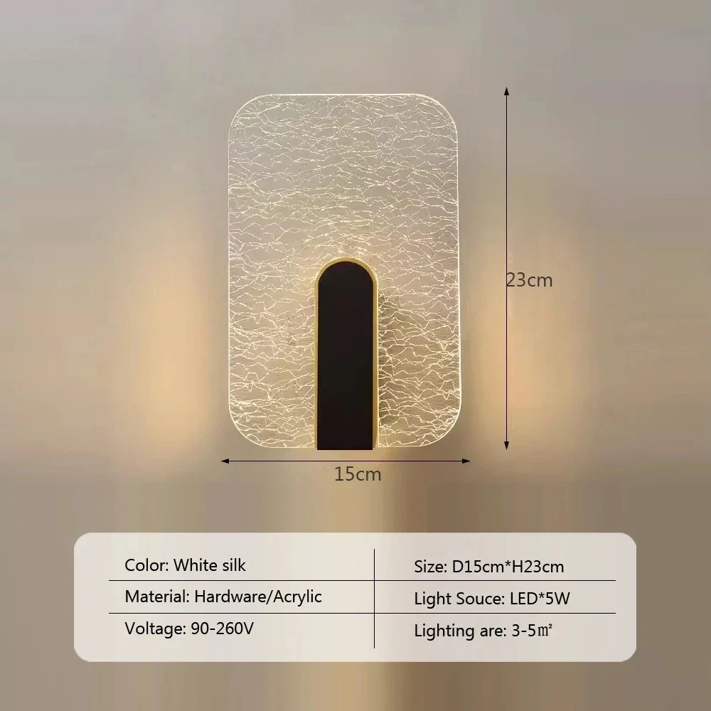 Nordic LED Wall Lamp Creative wall Sconce Acrylic Lampshade For Bedroom  Stairway Wall Light LED Bedside Decorative Lamp