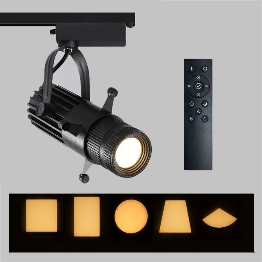 10W 20W 30W Dimmable Adjust Shape Graphics Cutting Light 2700K to 6500K Zoomable LED Track Light Painting LED Ceiling Spotlight