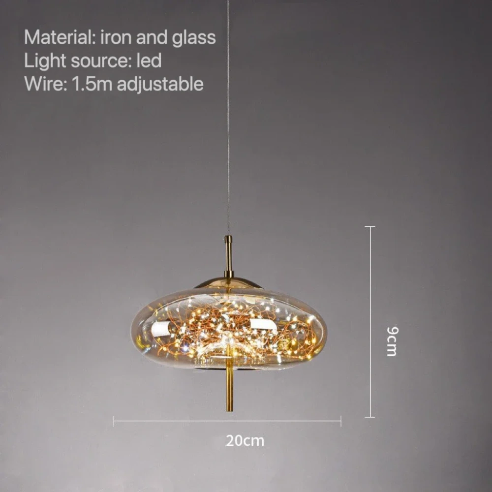 Modern Led Pendant Lamp Glass Ceiling Hanging Lights Fixture Luminaire Chandeliers Lustres Suspension Luminaire Bedroom Decor