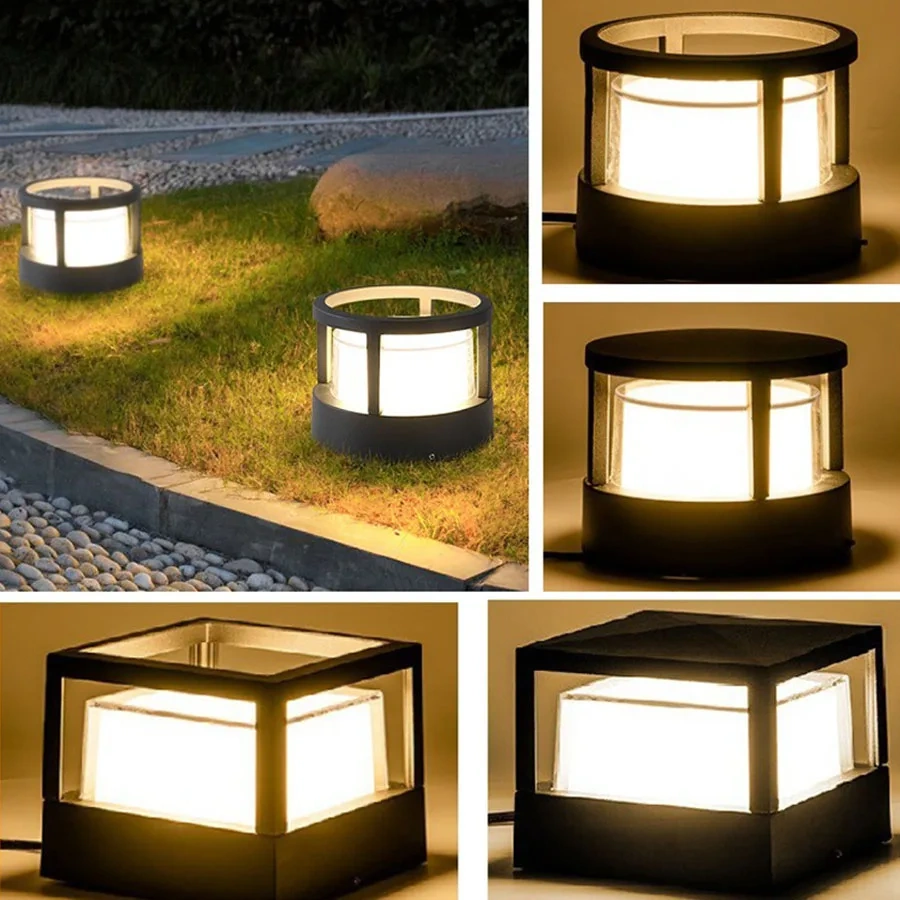 7W 15W Waterproof Aluminum Outdoor Pillar Light Fence Villa Parking Column Lamp Park Gate Community Garden Chapiter Lighting