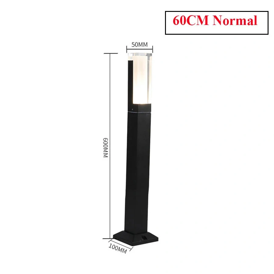 Thrisdar 60/80CM Waterproof Courtyard Lawn Lamp Acrylic Villa Garden Pillar Lamp Outdoor Landscape Park Pathway Lawn Light