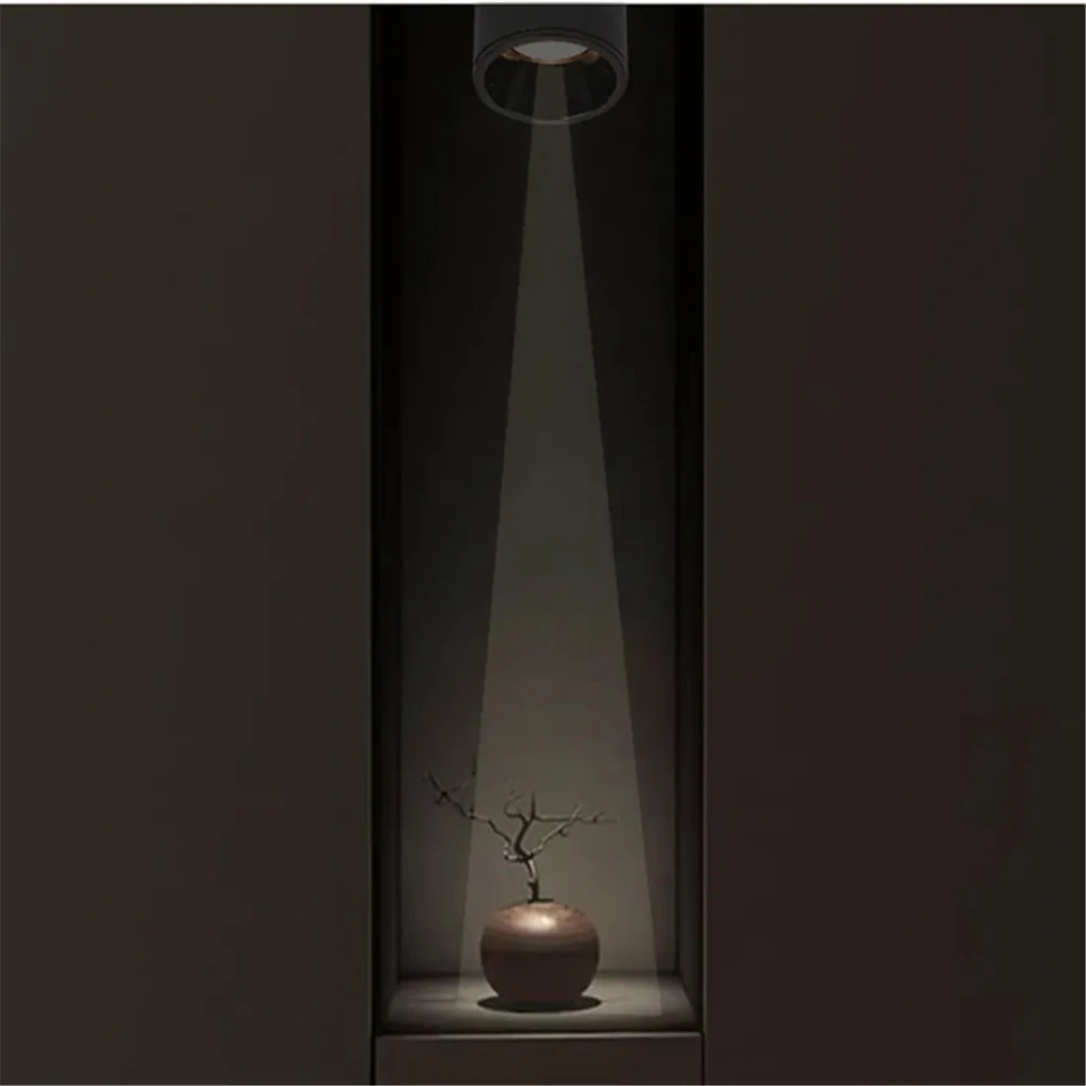 Industrial 8°/15°/24° Narrow Beam Ceiling Spotlights 3W 5W Surface Mount Pin Spot Light for Jewelry Museum Gallary Picture Light