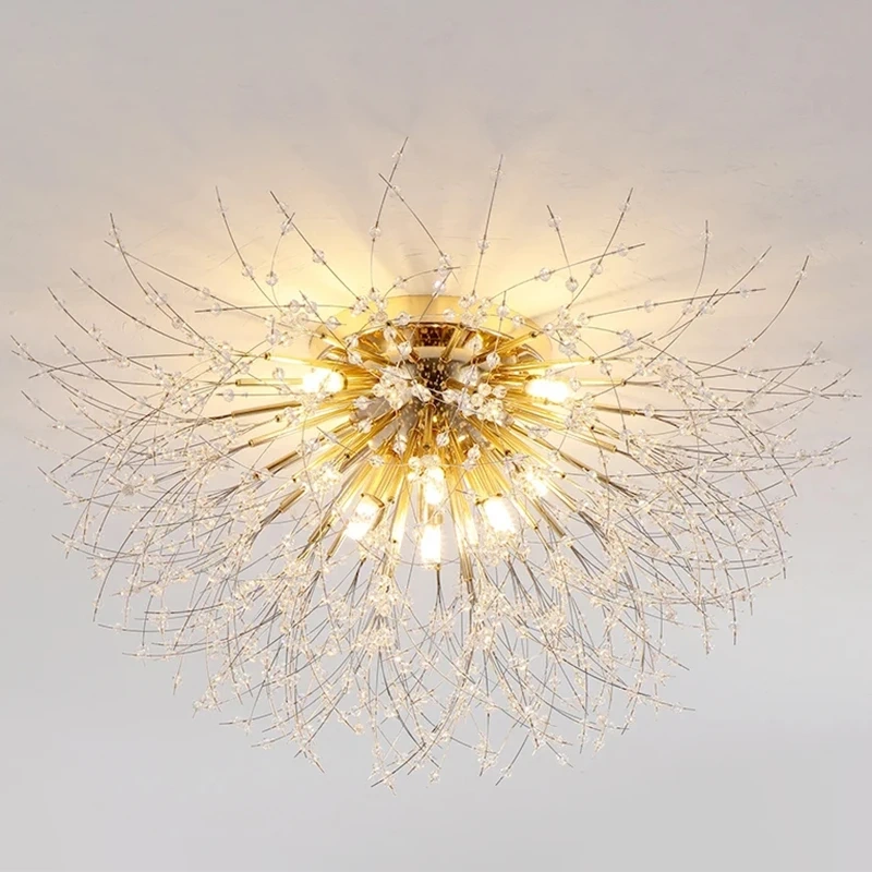 Dandelion Crystal Chandelier Nordic Modern Living room Dining Room Bedroom Ceiling Light Room Light Fireball Decorative Light