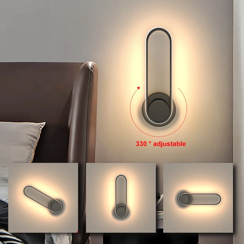 Led Wall Lamps 330 Degree Rotating Lamp In Wall Spotlight For Stairs Living Room Bedroom Wall Light Home Fancy Bedside Light