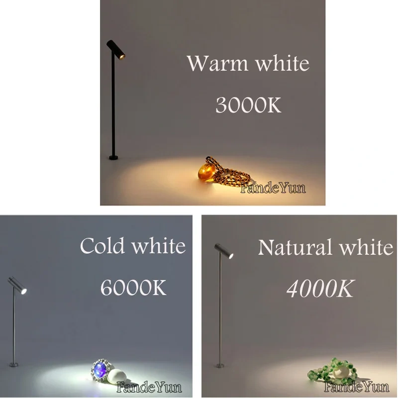 Dimmable LED Spotlight 3W Jewelry Display Lamp 20/30/35CM Wall Lamp Phone Store Showcase Desktop Lights Rotatable AC110V 220V