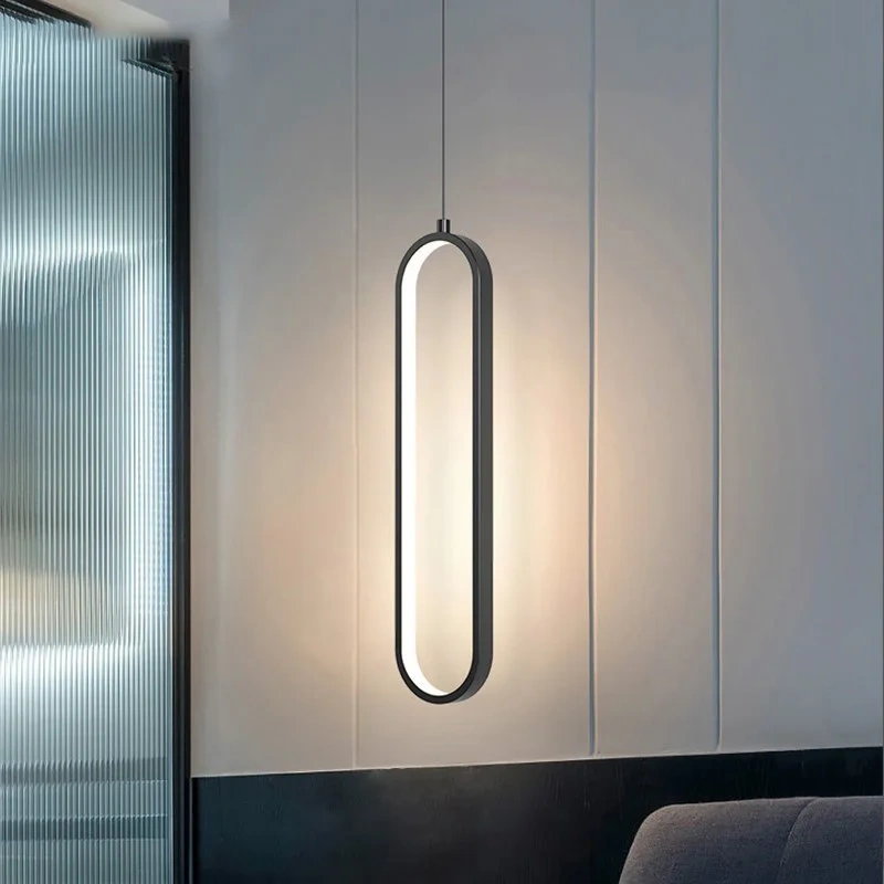 Modern Minimalist LED Pendant Light Chandelier For Bedroom Restaurant Living Room Gold Black Hanging Lamps Decoration Led Lustre