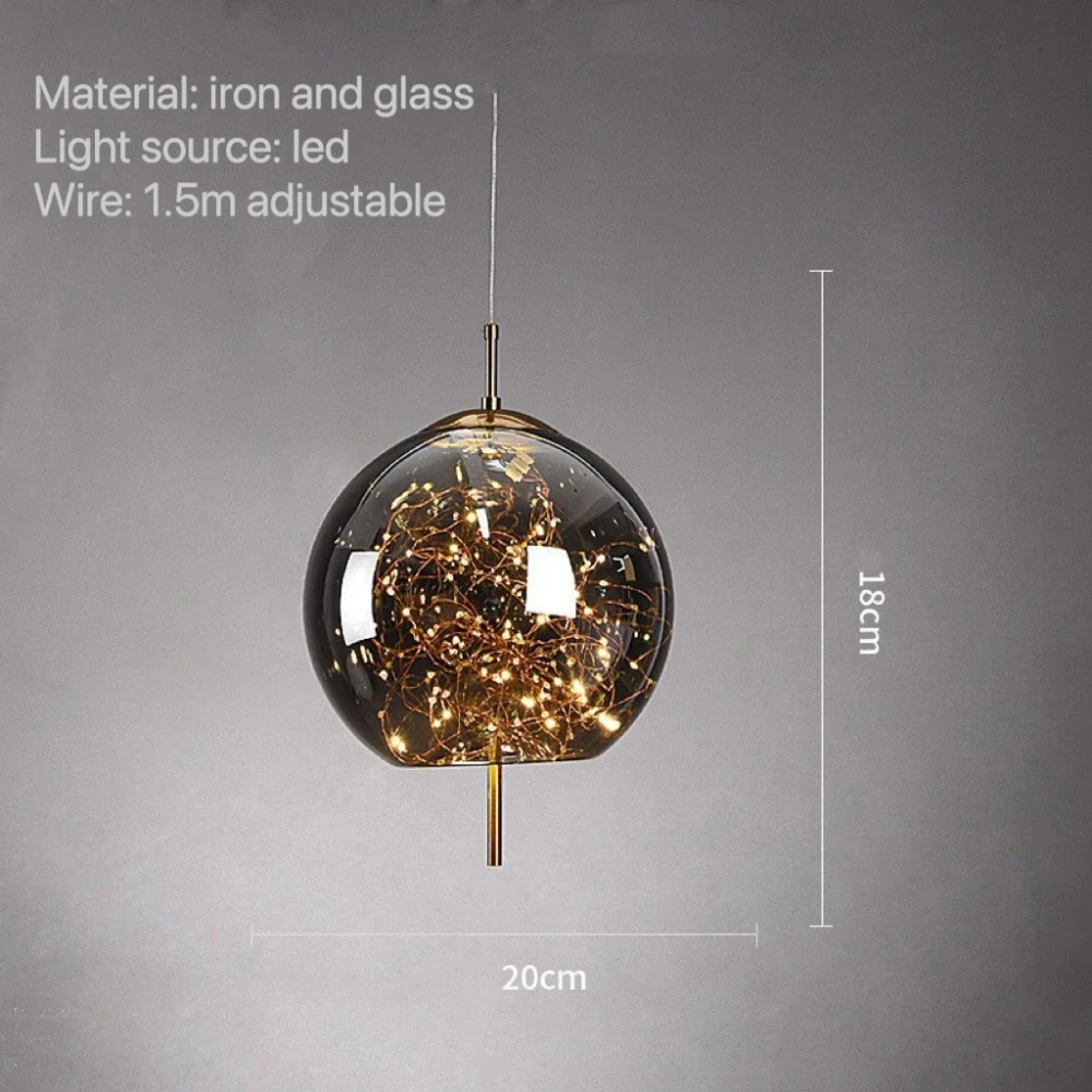 Modern Led Pendant Lamp Glass Ceiling Hanging Lights Fixture Luminaire Chandeliers Lustres Suspension Luminaire Bedroom Decor