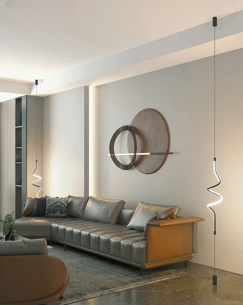 2025 Modern Minimalist Black LED Floor Lamp Decoration Home Lighting Living Room Bedroom Bedside Chandelier Indoor Lighting Fixt