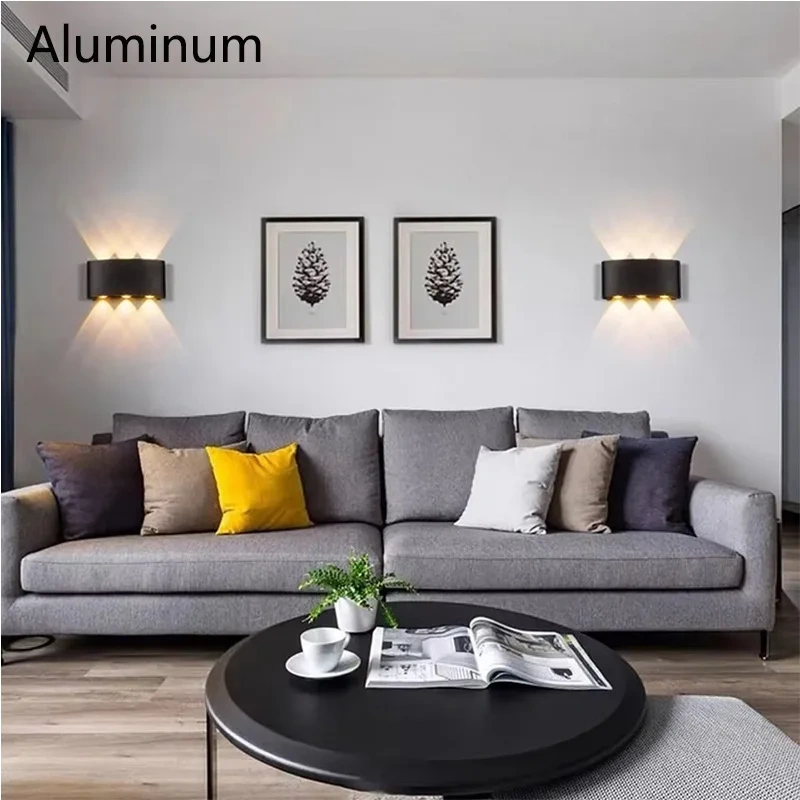 Aluminum LED Wall Light 110V 220V  Waterproof Light Outdoor  Up Down Wall Mount Lights Stairway Corridor Garden Lights Outdoor