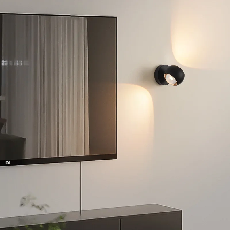 Modern Luxury Bedroom Wall Lamp Frosted Metal Body Acrylic Lens Lampshade Spot Sconce Light LED Up Down Rotatable Nordic Lustres