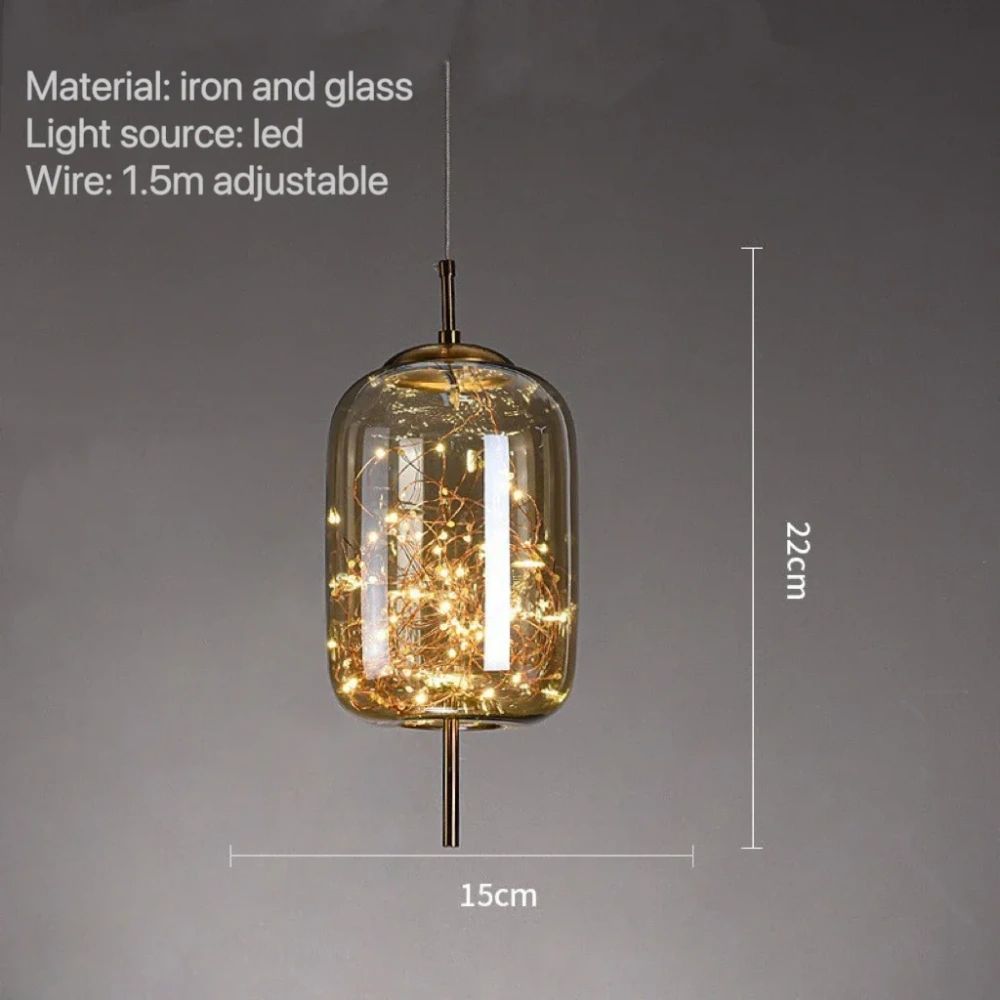 Modern Led Pendant Lamp Glass Ceiling Hanging Lights Fixture Luminaire Chandeliers Lustres Suspension Luminaire Bedroom Decor