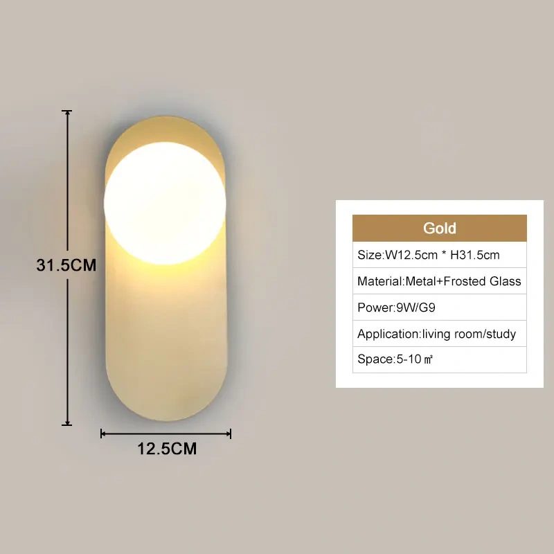 Interior LED Wall Lamps Wall Lights with G9 Bulb for Bedroom Black Gold  LED Wall Lamps Wall Sconce for Home Luminuaire Lighting