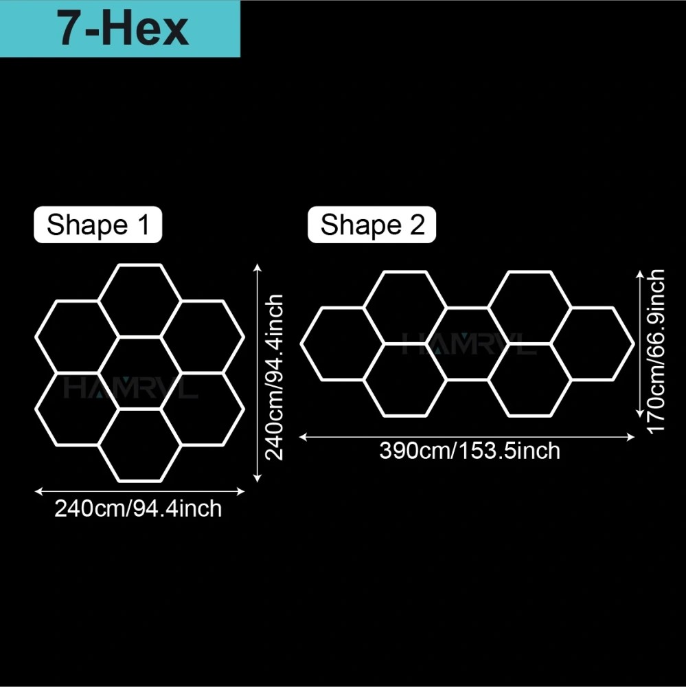 4000k Natural light Lighting Hexagon Barbershop Garage LED Ceiling Light 110-240V Car Beauty Detail Workshop Honeycomb Tube lamp