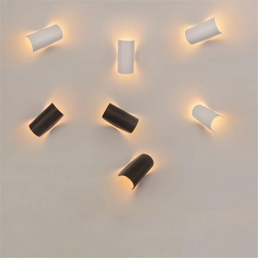 6W LED Indoor Wall Lamp Bedroom Bedside Lamp Wall Light Black White Aisle Corridor Lamps Aluminum Wall Sconce Modern Luminaire