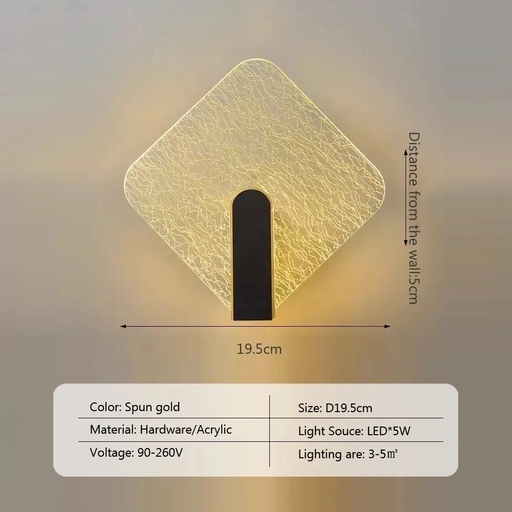 Nordic LED Wall Lamp Creative wall Sconce Acrylic Lampshade For Bedroom  Stairway Wall Light LED Bedside Decorative Lamp