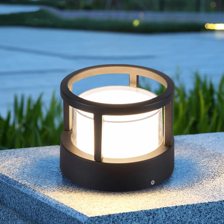 7W 15W Waterproof Aluminum Outdoor Pillar Light Fence Villa Parking Column Lamp Park Gate Community Garden Chapiter Lighting