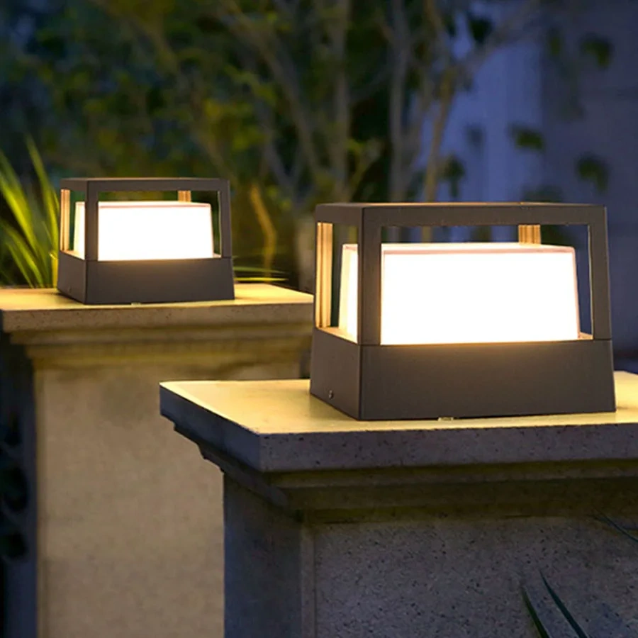7W 15W Waterproof Aluminum Outdoor Pillar Light Fence Villa Parking Column Lamp Park Gate Community Garden Chapiter Lighting