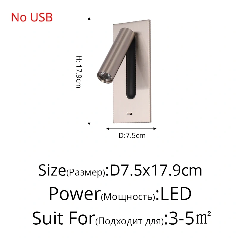 USB Charging Rotatable Modern New LED Wall Lights With Switch Living Study Room Bedroom Bedside Aisle Flats Indoor Lamp Lighting