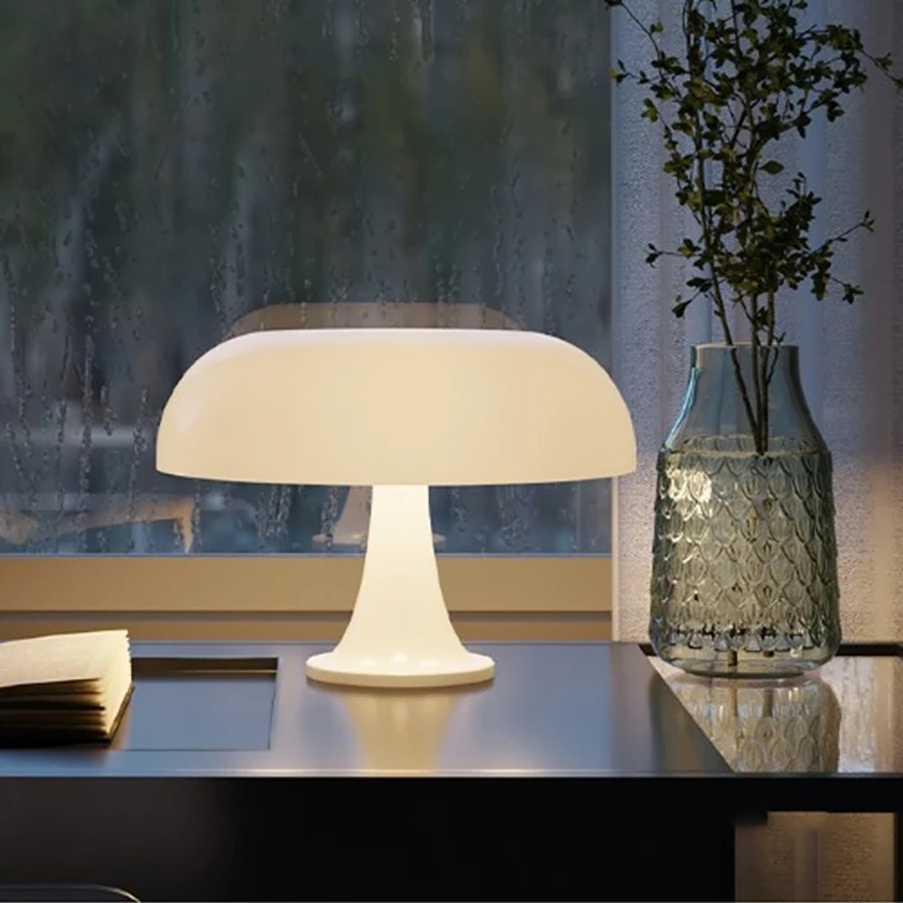 Mushroom table lamp minimalist modern bedroom bedside lamp Danish designer orange decorative table lamp