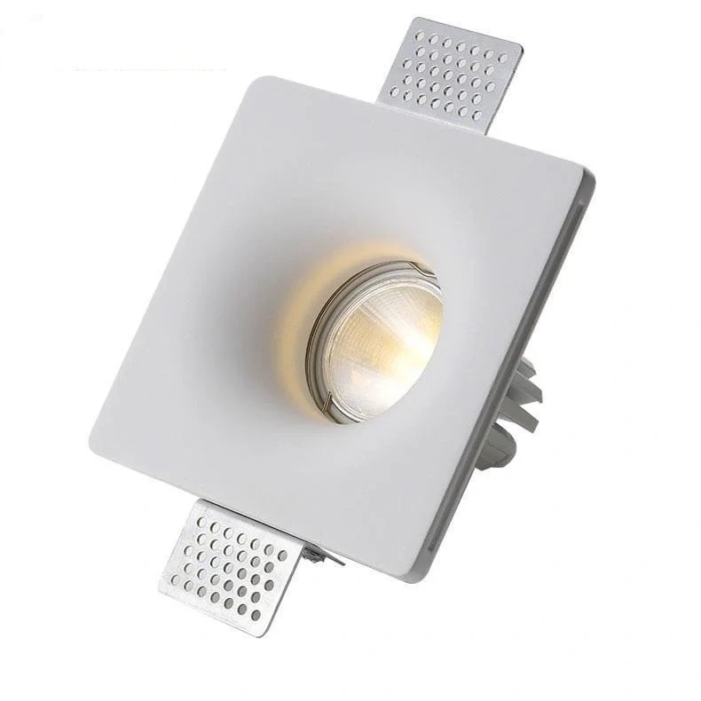 Recessed Gypsum Downlight Ceiling Lamp LED Anti-Glare Embedded Borderless Spotlight Living Room Bedroom Aisle Home Lighting 12w