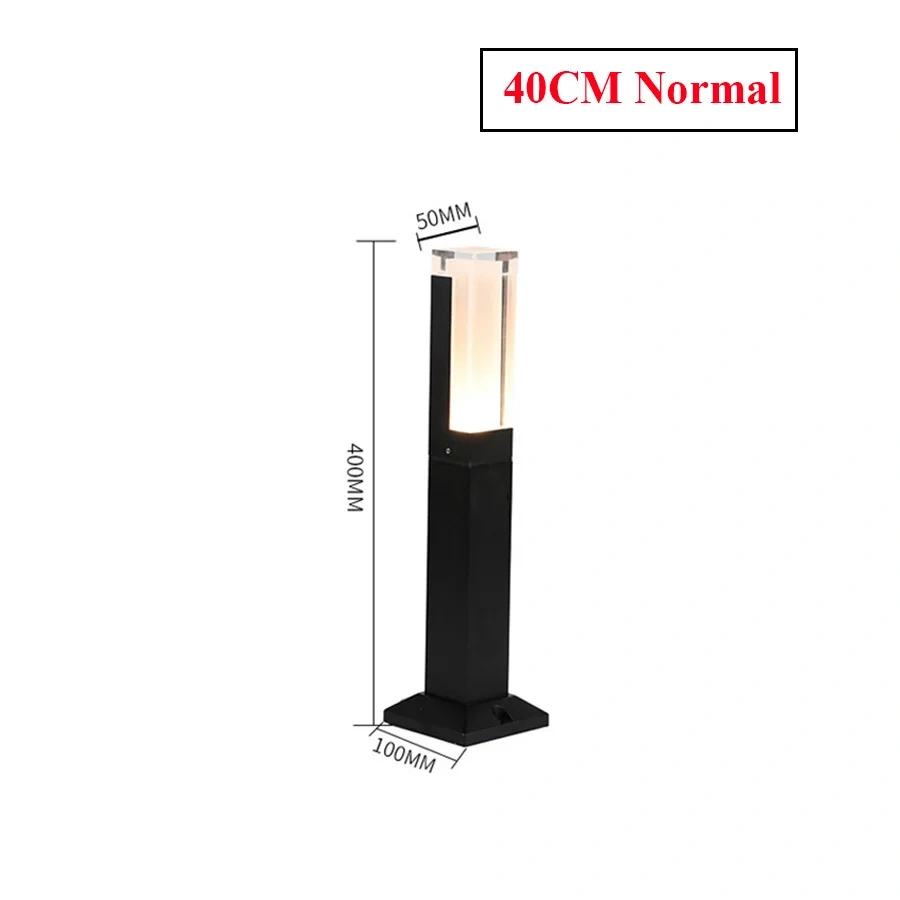 Thrisdar 60/80CM Waterproof Courtyard Lawn Lamp Acrylic Villa Garden Pillar Lamp Outdoor Landscape Park Pathway Lawn Light