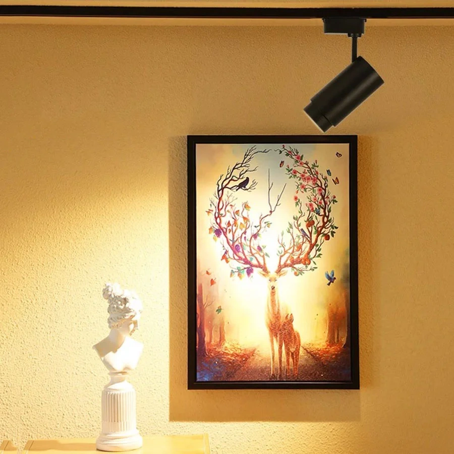 20W 30W Dimmable Focusing COB Led Track Light 3000k-6000K Aluminum LED Rail Track Light Adjustable15-60 Zoom LED Spotlights