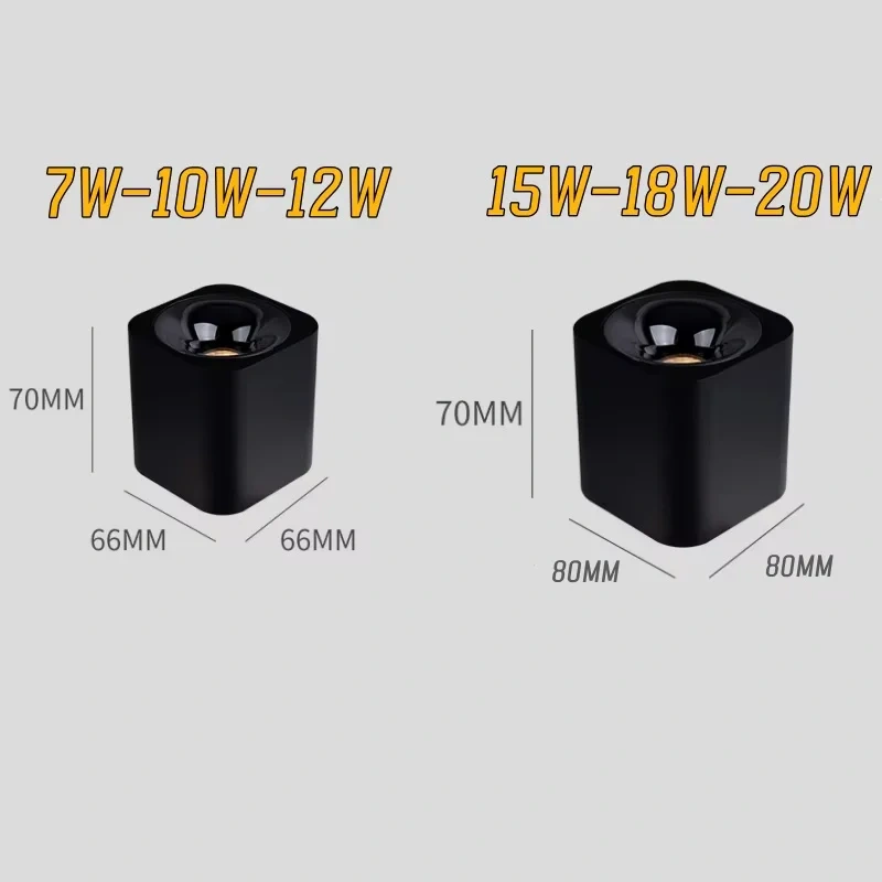 Small ceiling COB spotlights Dimmable anti-glare LED Down light 7W 10W 12W 15W 18W 20W White aluminum AC 85-265V Home business
