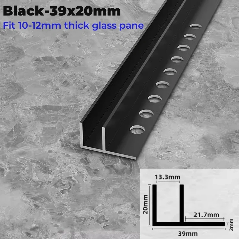 Bathroom Glass Board LED Aluminum Profile Embedded F-shaped Waterproof Channel Layer Shelf Splint Shower Cabinet Bar Strip Light