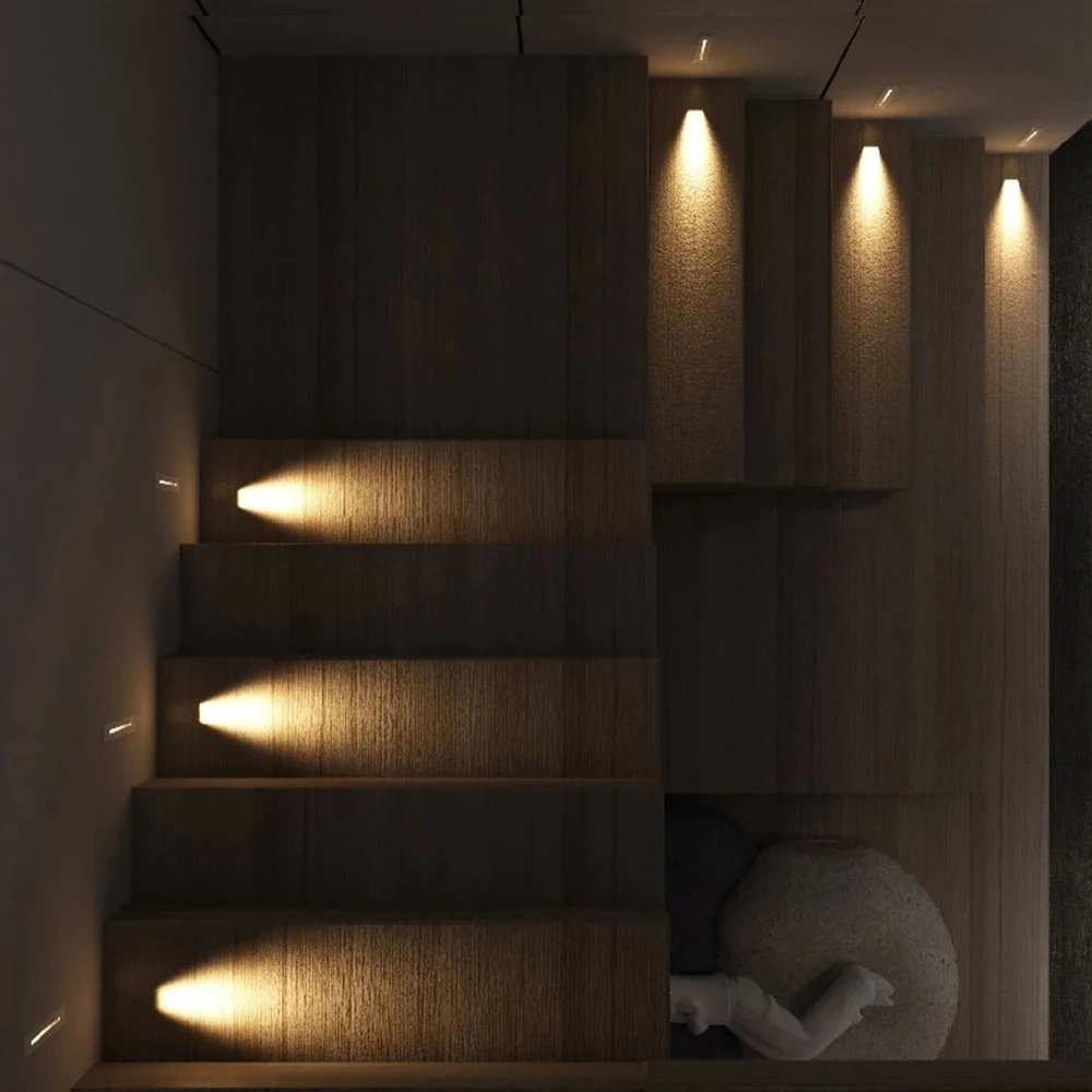 LED Recessed Wall Light Stair Light AC85-265V Indoor Staircase Light Wall Light 3W Stairase Step Stairway Hallway Night Light