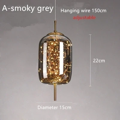 Modern Led Pendant Lamp Glass Ceiling Hanging Lights Fixture Luminaire Chandeliers Lustres Suspension Luminaire Bedroom Decor