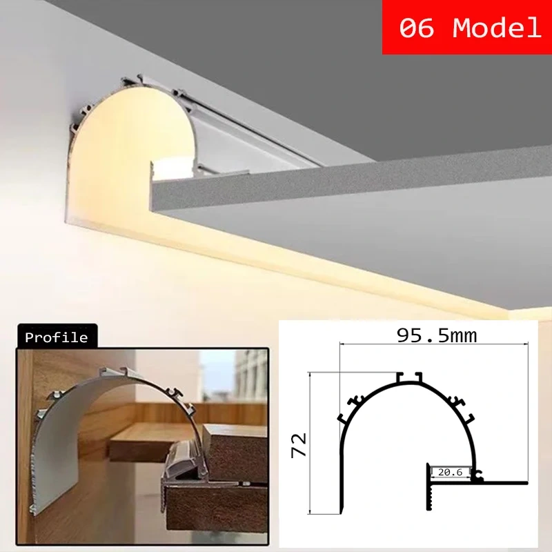 LED Aluminum Profile For Plaster Board Embedded Aluminum Profile Light For Drywall Recessed Installation