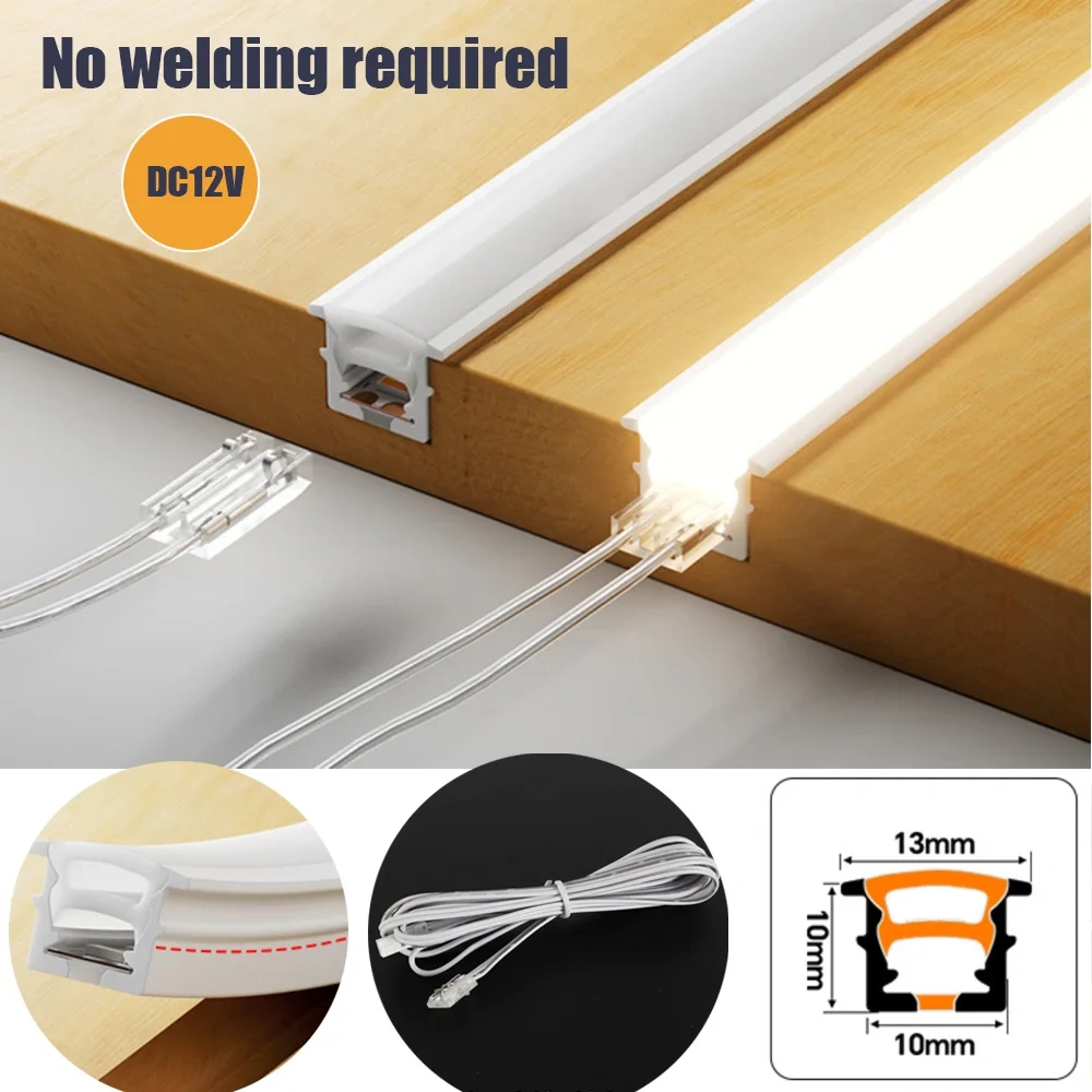 Free Welding 12V Neon LED Strip Cabinet Light Silica Gel Tube IP67 Waterproof Outdoor Warmwhite 3000K 6000K RoomDecor 30cm-300cm