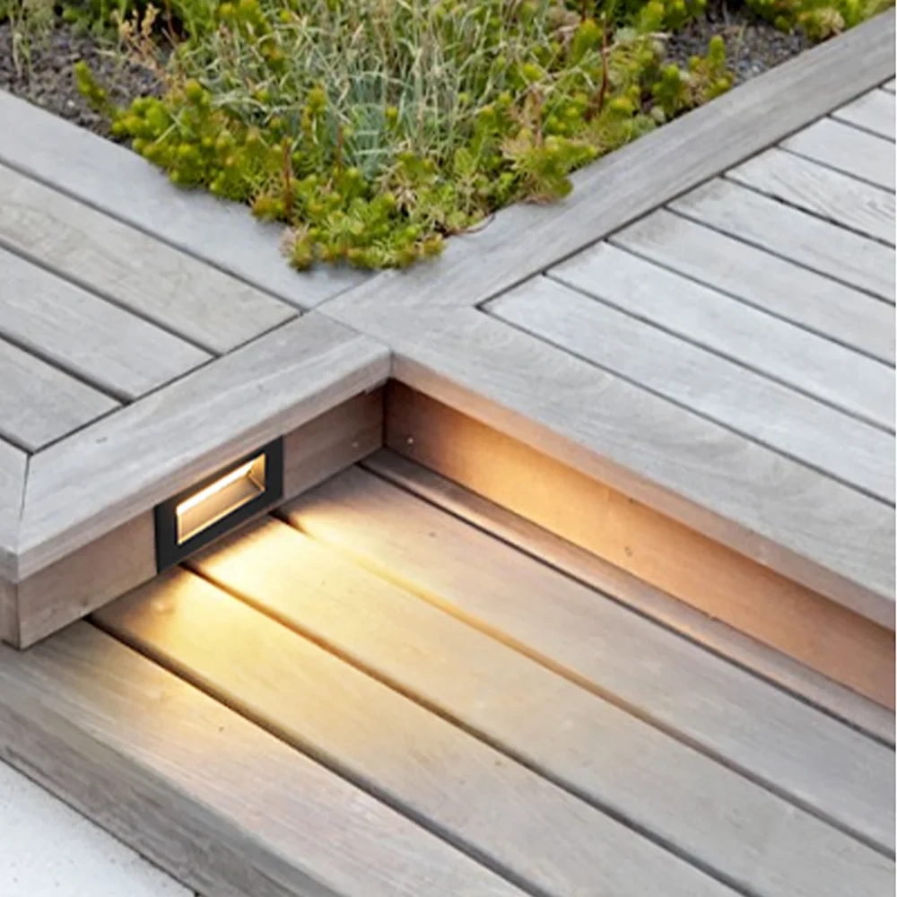 Sconces Wall 6W LED Step Stair Light Horizontal Indoor Outdoor Waterproof Decks Pathway Yard Rated Staircase Corner Lighting