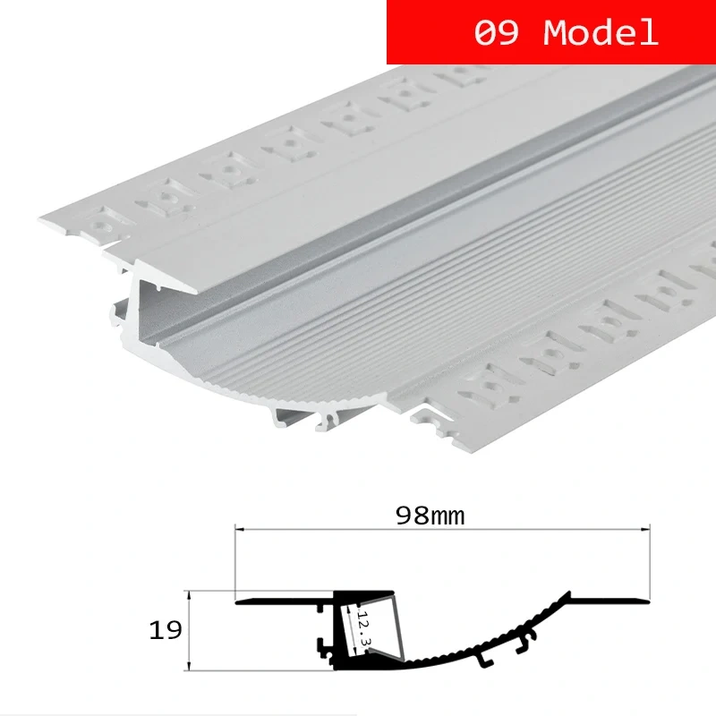 LED Aluminum Profile For Plaster Board Embedded Aluminum Profile Light For Drywall Recessed Installation