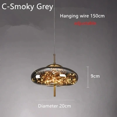 Modern Led Pendant Lamp Glass Ceiling Hanging Lights Fixture Luminaire Chandeliers Lustres Suspension Luminaire Bedroom Decor