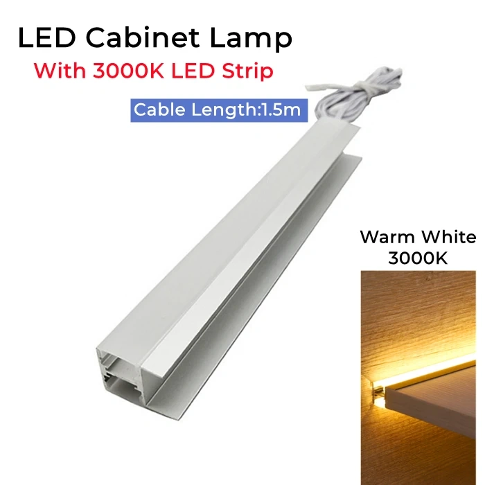 30/40/50cm LED Strip Cabinet Splint Lamps Hidden Doule Side Glow Aluminum Profiles 18mm Wood Board Layer Linear Bar Strip Lights