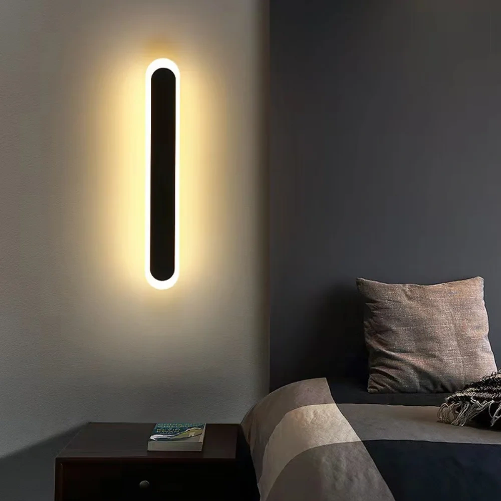 Modern Linear Wall Mount Sconce Lamp 15W 40cm Acryl Background Strip Decor Light Fixture for Bedroom Hallway Aisle Hotel Room