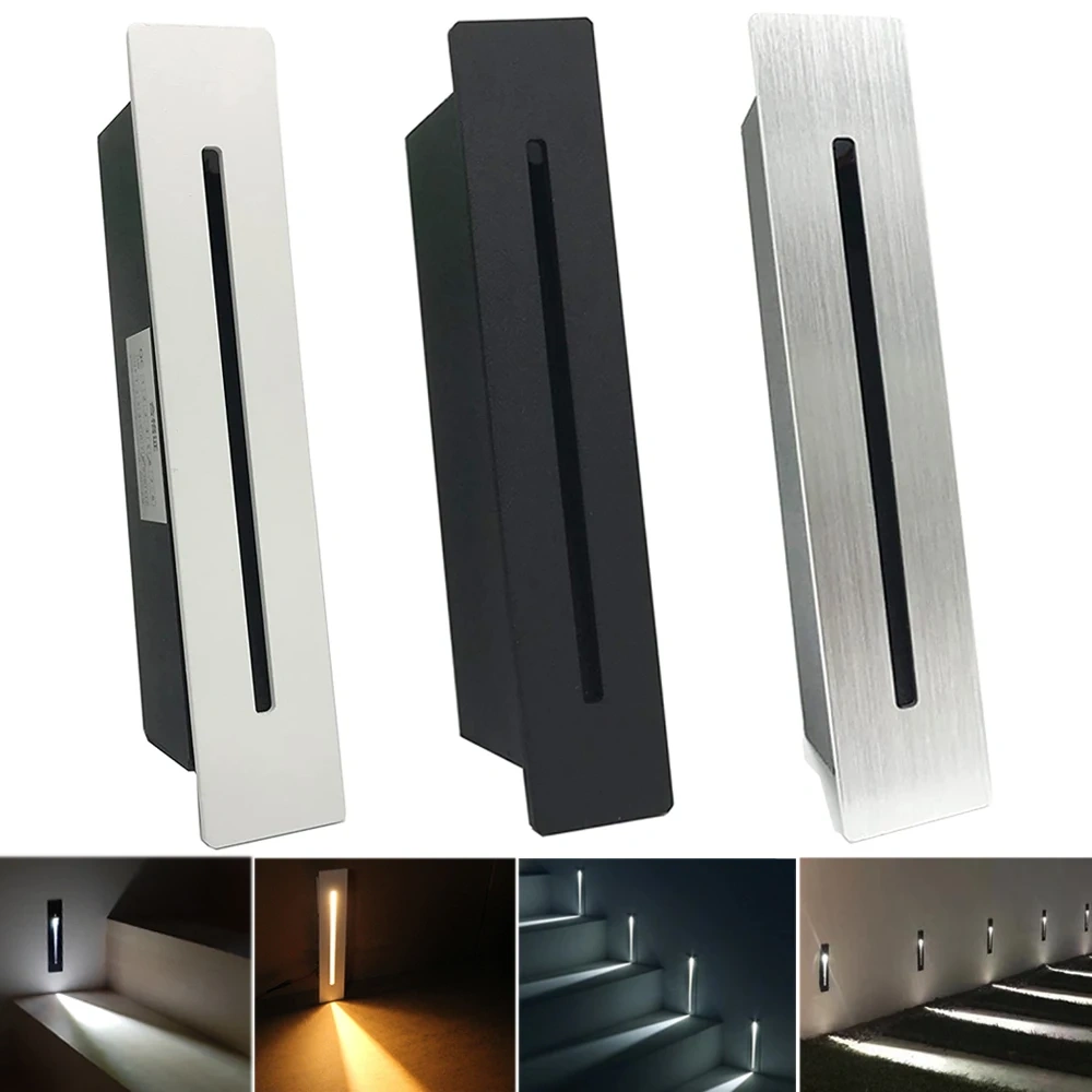 LED Recessed Wall Light Stair Light AC85-265V Indoor Staircase Light Wall Light 3W Stairase Step Stairway Hallway Night Light