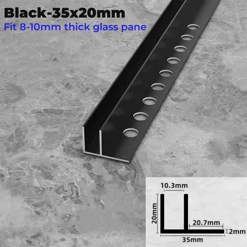 Bathroom Glass Board LED Aluminum Profile Embedded F-shaped Waterproof Channel Layer Shelf Splint Shower Cabinet Bar Strip Light