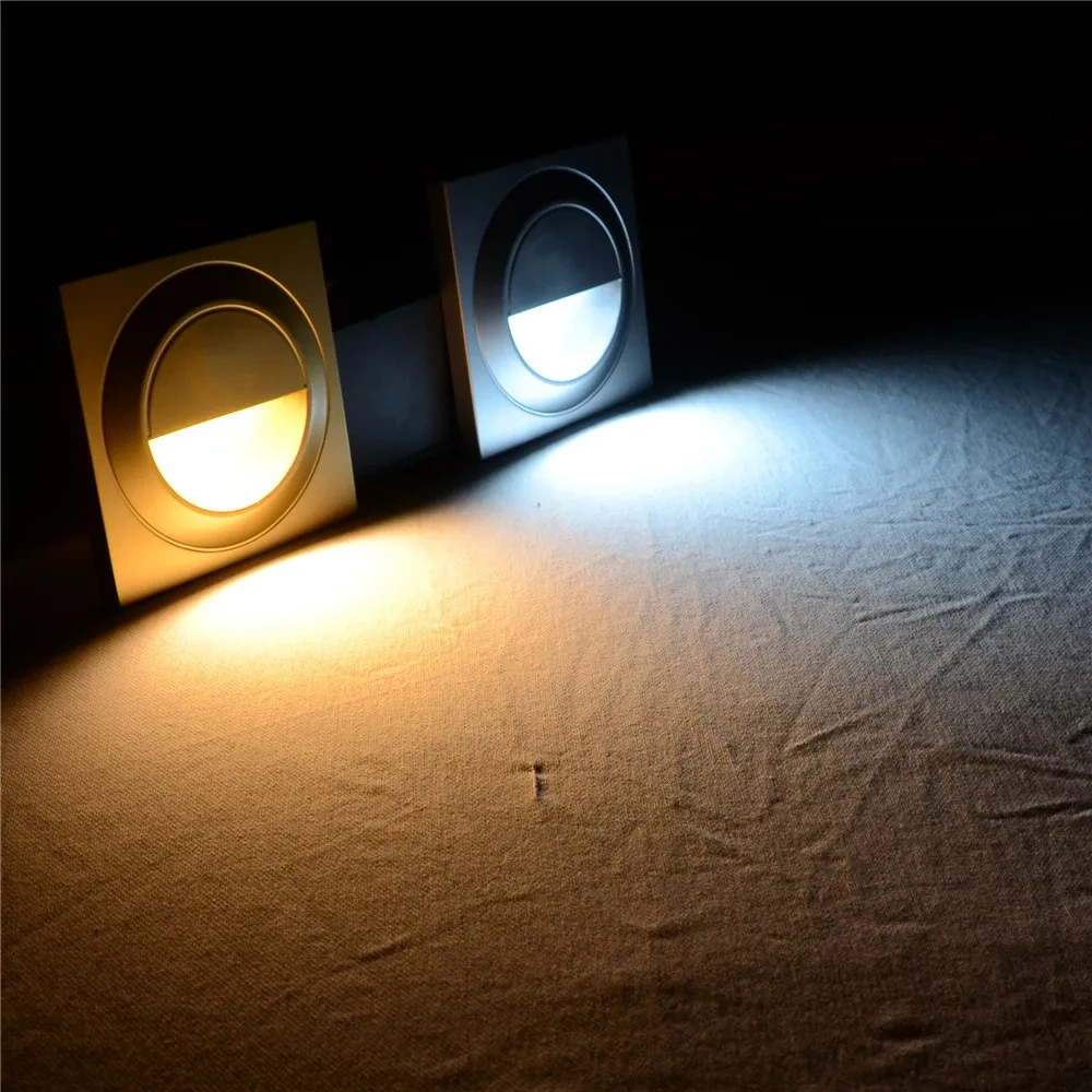 Recessed In Led Stair Light 85-265V Wall Sconce Lighting Step Stairway Aisle Lamps Warm Cool White Basement Passage Footlights